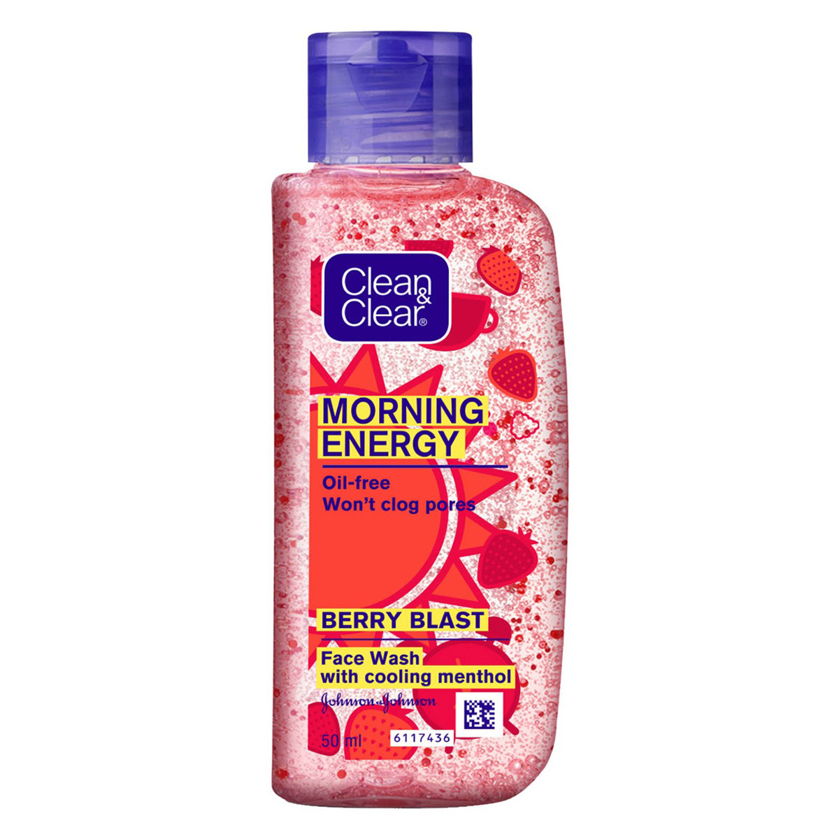 Clean & Clear Morning Energy Berry Blast Face Wash 50 ml | Formulated With Cooling Menthol | Energies & Keep Skin Fresh | Oil-Free, Pack of 1 Clean & Clear Morning Energy Berry Blast Face Wash 50 ml | Formulated With Cooling Menthol | Energies & Keep Skin Fresh | Oil-Free, Pack of 1