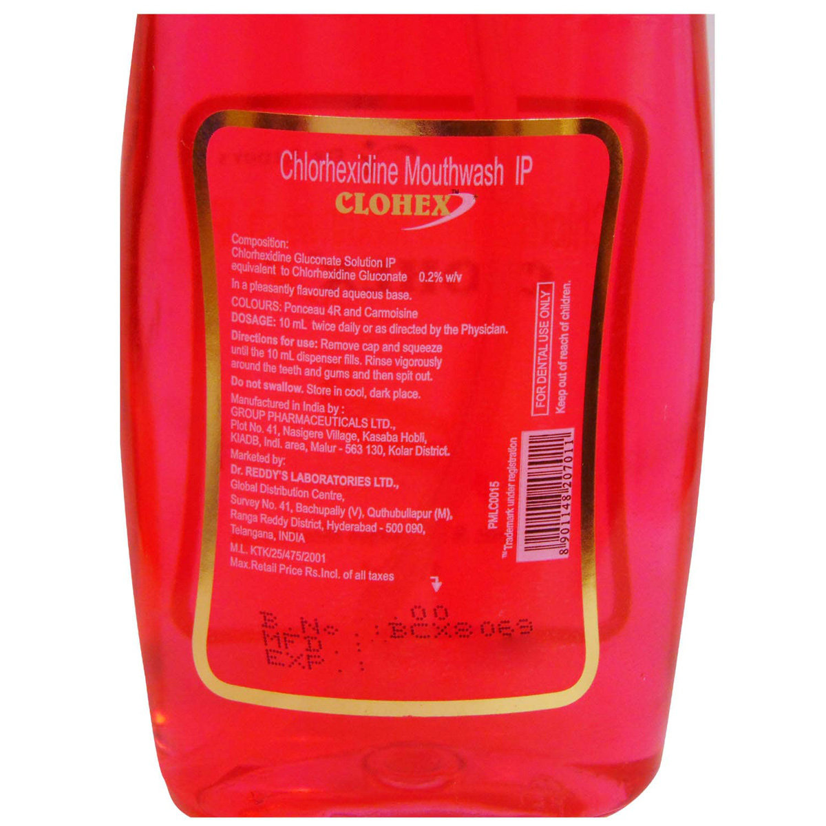 Clohex Mouth Wash 150 ml, Pack of 1 LIQUID Clohex Mouth Wash 150 ml, Pack of 1 LIQUID