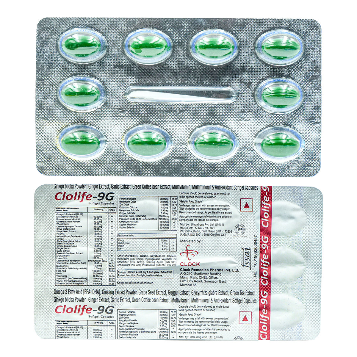 Clolife-9G Softgel Capsule 10's, Pack of 10 Clolife-9G Softgel Capsule 10's, Pack of 10
