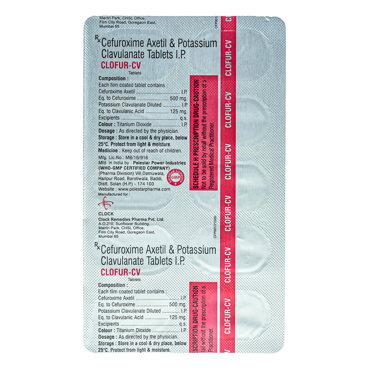 Clofur-CV 500/125 Tablet 10's, Pack of 10 TABLETS Clofur-CV 500/125 Tablet 10's, Pack of 10 TABLETS