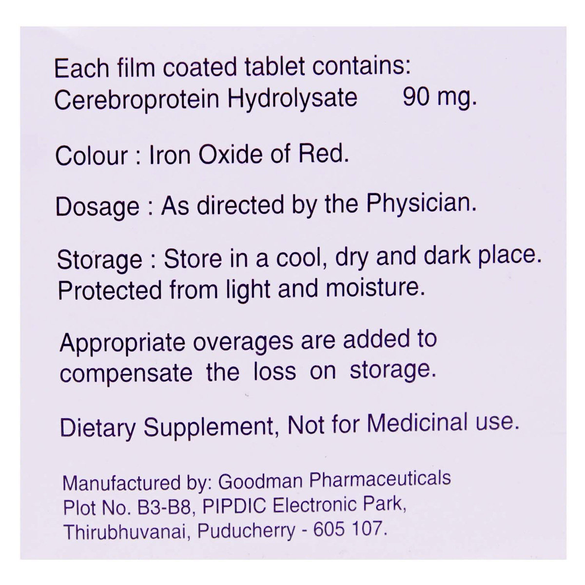 Cognifast Tablet 10's, Pack of 10 TABLETS Cognifast Tablet 10's, Pack of 10 TABLETS