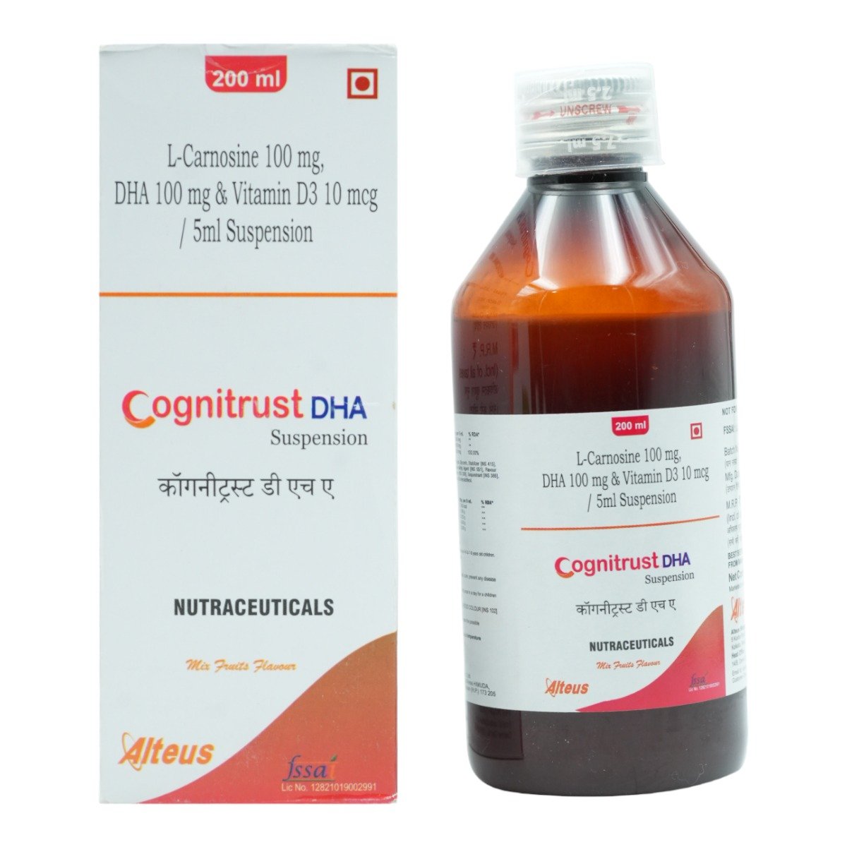 Cognitrust DHA Mix Fruits Flavour Suspension 200 ml, Pack of 1 Cognitrust DHA Mix Fruits Flavour Suspension 200 ml, Pack of 1