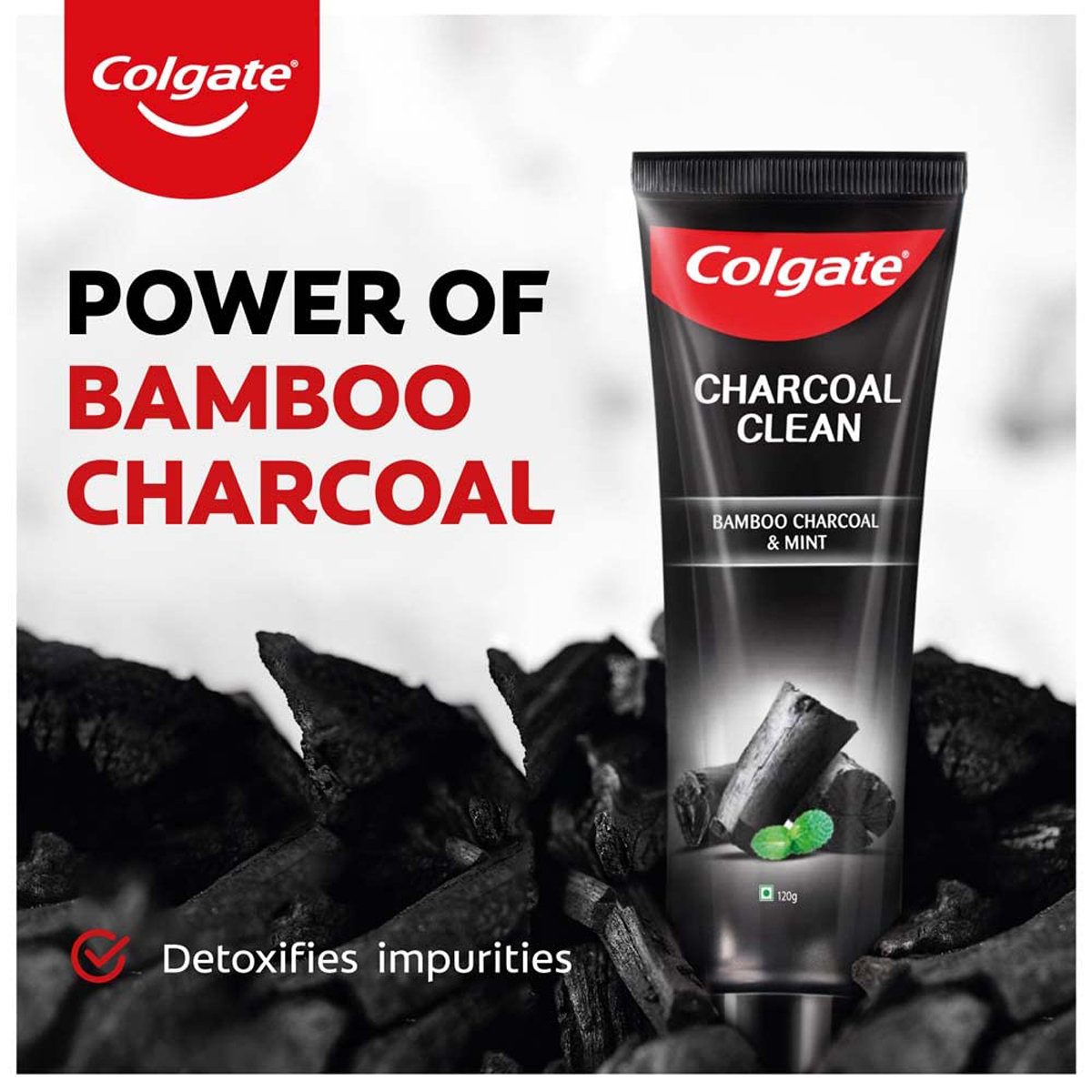 Colgate Charcoal Clean Toothpaste Bamboo Charcoal & Mint, 120 gm, Pack of 1 Colgate Charcoal Clean Toothpaste Bamboo Charcoal & Mint, 120 gm, Pack of 1