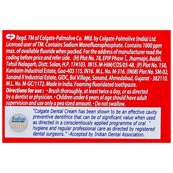 Colgate Strong Teeth Dental Cream ToothPaste, 18 gm, Pack of 1 Colgate Strong Teeth Dental Cream ToothPaste, 18 gm, Pack of 1