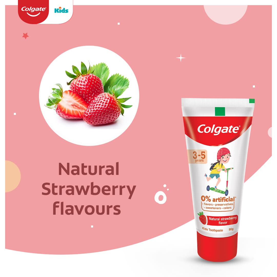 Colgate Natural Strawberry Flavour Kids Toothpaste, 80 gm, Pack of 1 Colgate Natural Strawberry Flavour Kids Toothpaste, 80 gm, Pack of 1