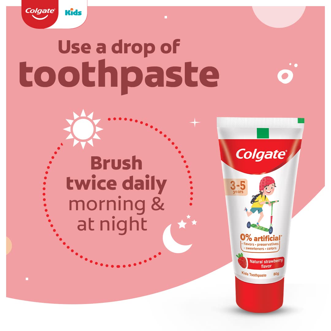 Colgate Natural Strawberry Flavour Kids Toothpaste, 80 gm, Pack of 1 Colgate Natural Strawberry Flavour Kids Toothpaste, 80 gm, Pack of 1