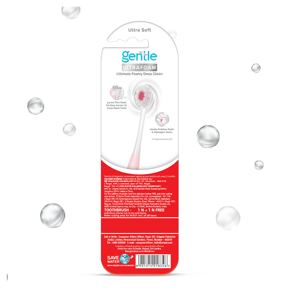 Colgate Gentle Ultra Foam Ultra Soft Toothbrush, 2 Count, Pack of 1 Colgate Gentle Ultra Foam Ultra Soft Toothbrush, 2 Count, Pack of 1