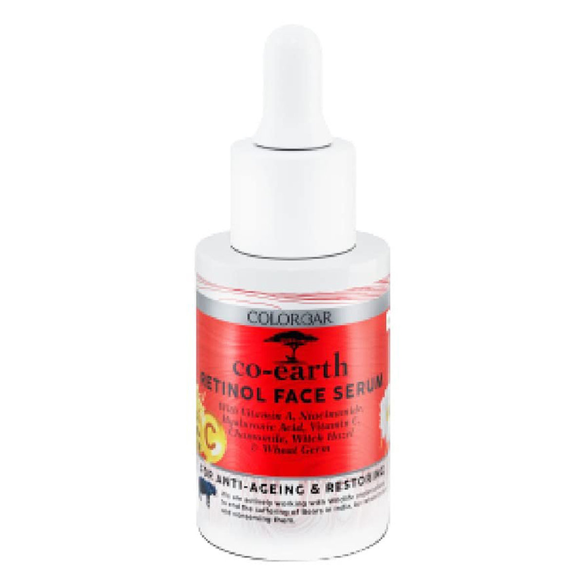 Colorbar Co-Earth Retinol Face Serum 30 ml | Vitamin A, Niacinamide, Hyaluronic Acid, Vitamin C, Chamomile, Witch Hazel & Wheatgerm | Fights Signs Og Ageing | Moiturises & Hydrates Skin, Pack of 1 Colorbar Co-Earth Retinol Face Serum 30 ml | Vitamin A, Niacinamide, Hyaluronic Acid, Vitamin C, Chamomile, Witch Hazel & Wheatgerm | Fights Signs Og Ageing | Moiturises & Hydrates Skin, Pack of 1