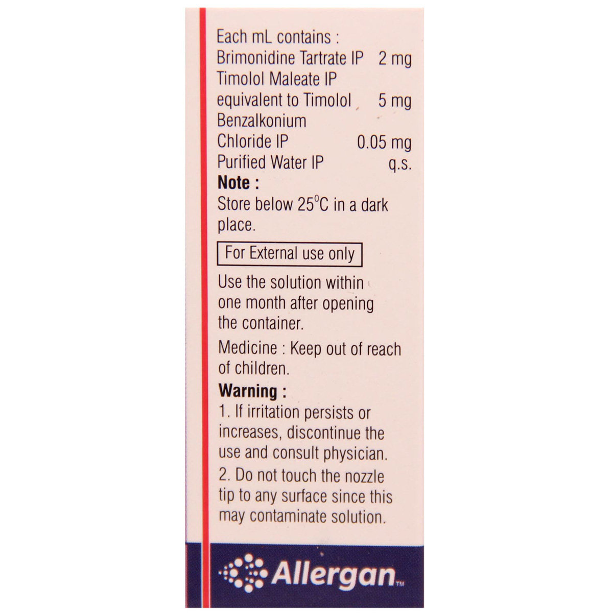 Combigan Ophthalmic Solution 5 ml, Pack of 1 OPTHALMIC SOLUTION Combigan Ophthalmic Solution 5 ml, Pack of 1 OPTHALMIC SOLUTION