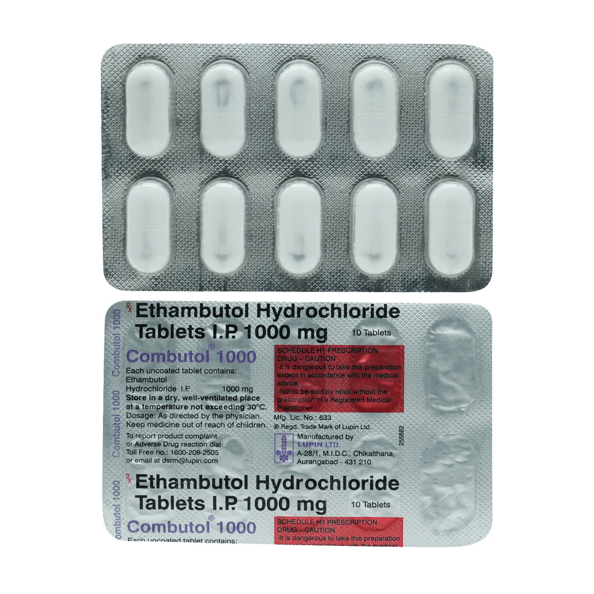 Combutol 1000 Tablet 10's, Pack of 10 TABLETS Combutol 1000 Tablet 10's, Pack of 10 TABLETS