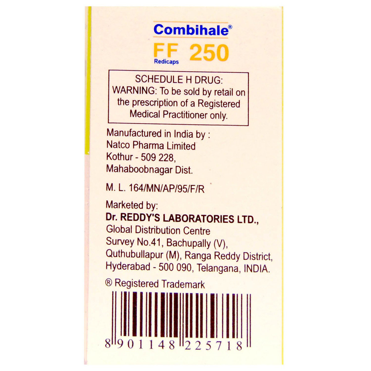 Combihale FF 250 Redicaps 30's, Pack of 1 REDICAPS Combihale FF 250 Redicaps 30's, Pack of 1 REDICAPS