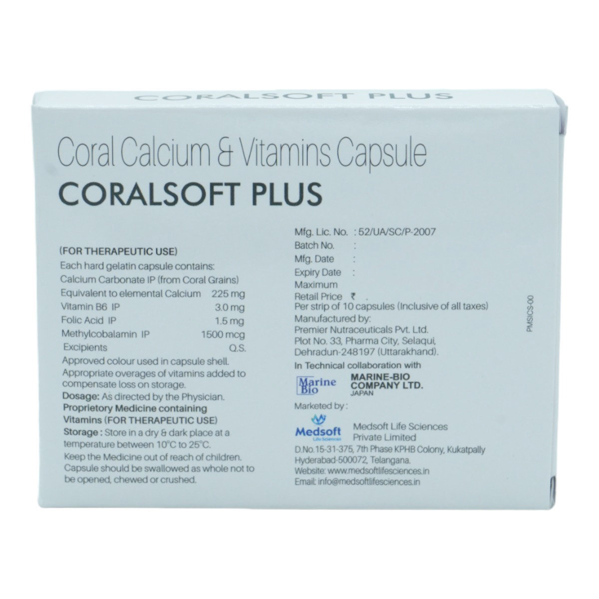 Coralsoft Plus Capsule 10's, Pack of 10 CAPSULES Coralsoft Plus Capsule 10's, Pack of 10 CAPSULES