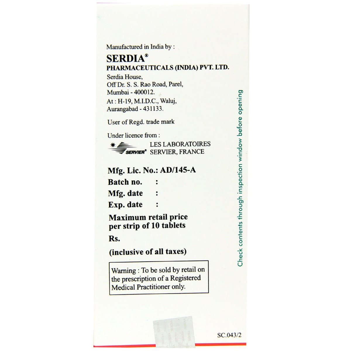 Coversyl 8 Tablet 10's, Pack of 10 TABLETS Coversyl 8 Tablet 10's, Pack of 10 TABLETS