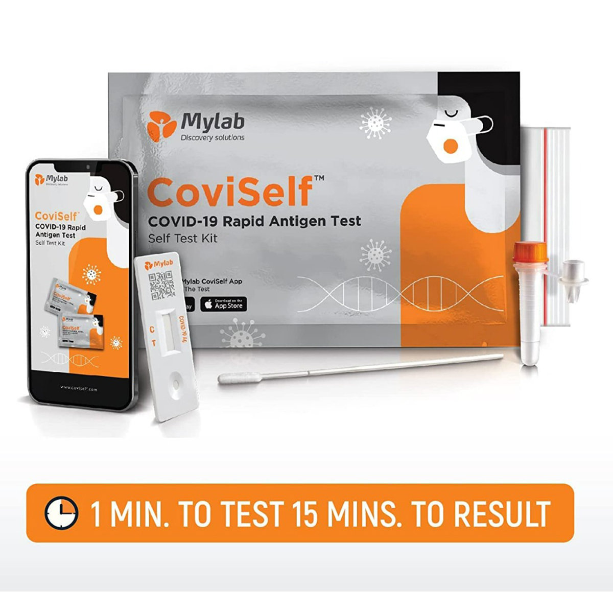 Mylab CoviSelf COVID-19 Rapid Antigen Self Test Kit, 1 Count, Pack of 1 Mylab CoviSelf COVID-19 Rapid Antigen Self Test Kit, 1 Count, Pack of 1