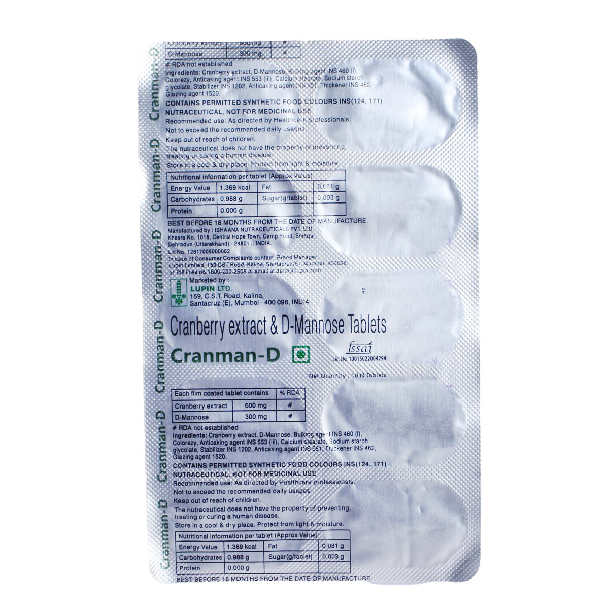 Cranman-D Tablet 10's, Pack of 10 TabletS Cranman-D Tablet 10's, Pack of 10 TabletS