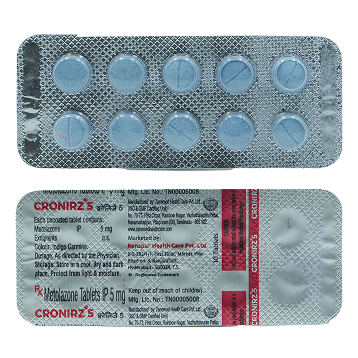 Cronirz 5 Tablet 10's, Pack of 10 TABLETS Cronirz 5 Tablet 10's, Pack of 10 TABLETS