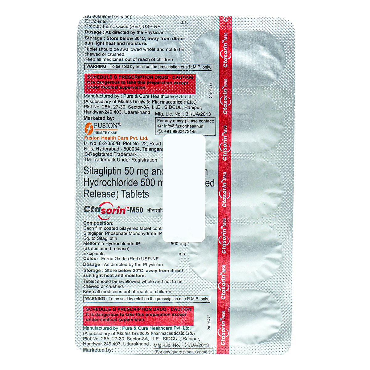 Ctasorin M 50 Tablet 10's, Pack of 10 TabletS Ctasorin M 50 Tablet 10's, Pack of 10 TabletS