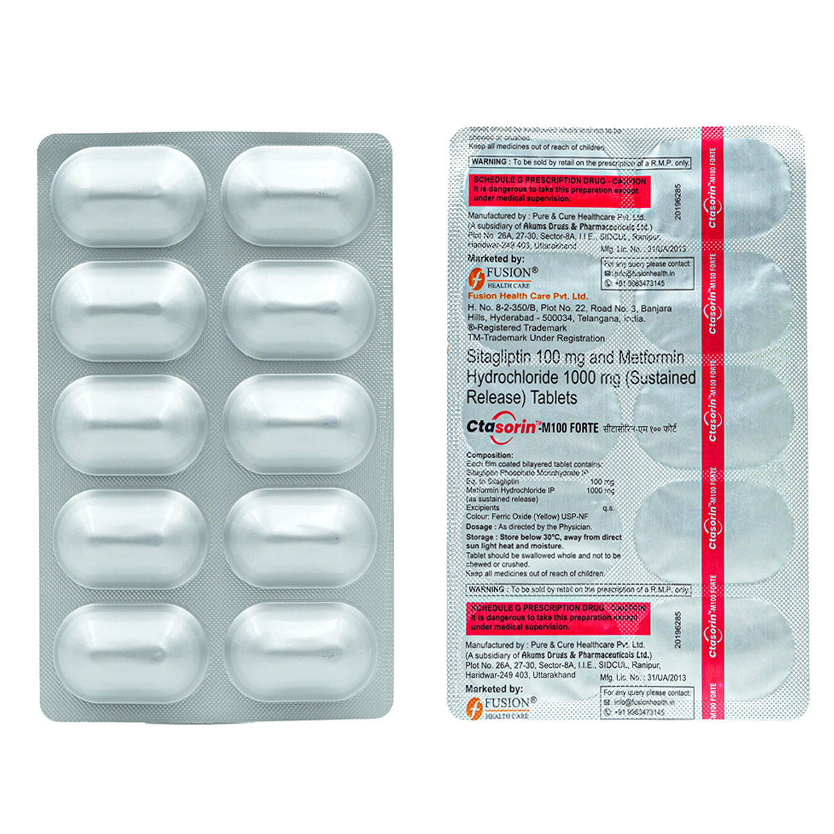 Ctasorin M 100 Forte Tablet 10's, Pack of 10 TabletS Ctasorin M 100 Forte Tablet 10's, Pack of 10 TabletS