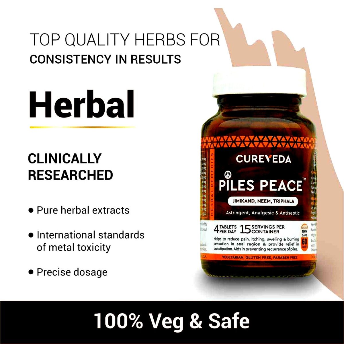 Cureveda Piles Peace, 60 Tablets, Pack of 1 Cureveda Piles Peace, 60 Tablets, Pack of 1