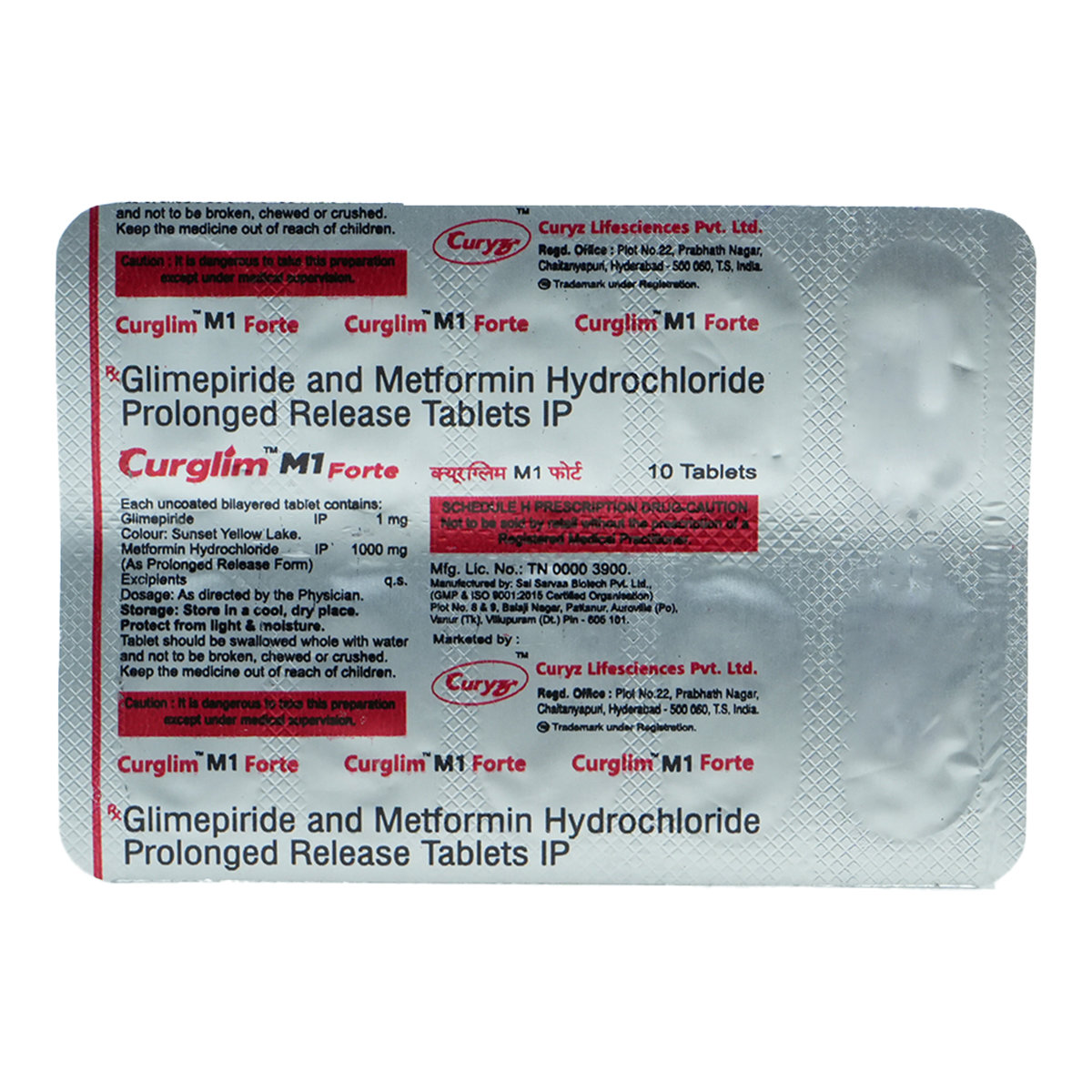 Curglim M1 Forte Tablet 10's, Pack of 10 TABLETS Curglim M1 Forte Tablet 10's, Pack of 10 TABLETS