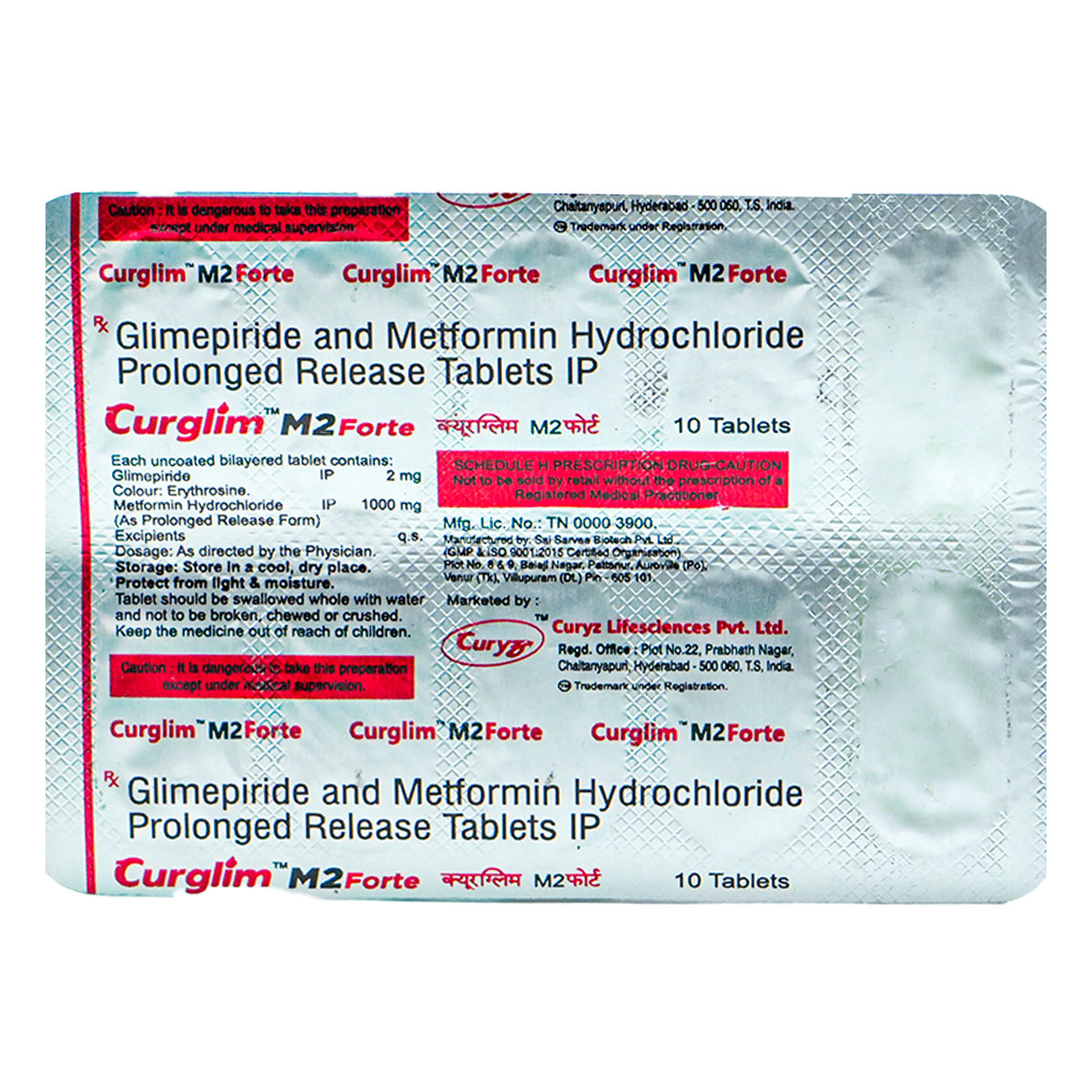 Curglim M2 Forte Tablet 10's, Pack of 10 TABLETS Curglim M2 Forte Tablet 10's, Pack of 10 TABLETS