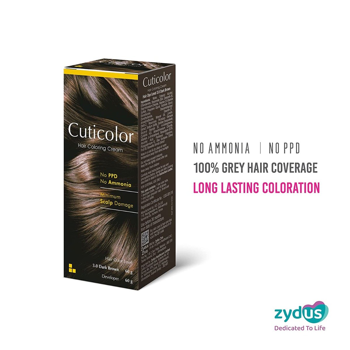 Cuticolor Hair Coloring Dark Brown Hair Color Cream, 1 Kit, Pack of 1 Cuticolor Hair Coloring Dark Brown Hair Color Cream, 1 Kit, Pack of 1