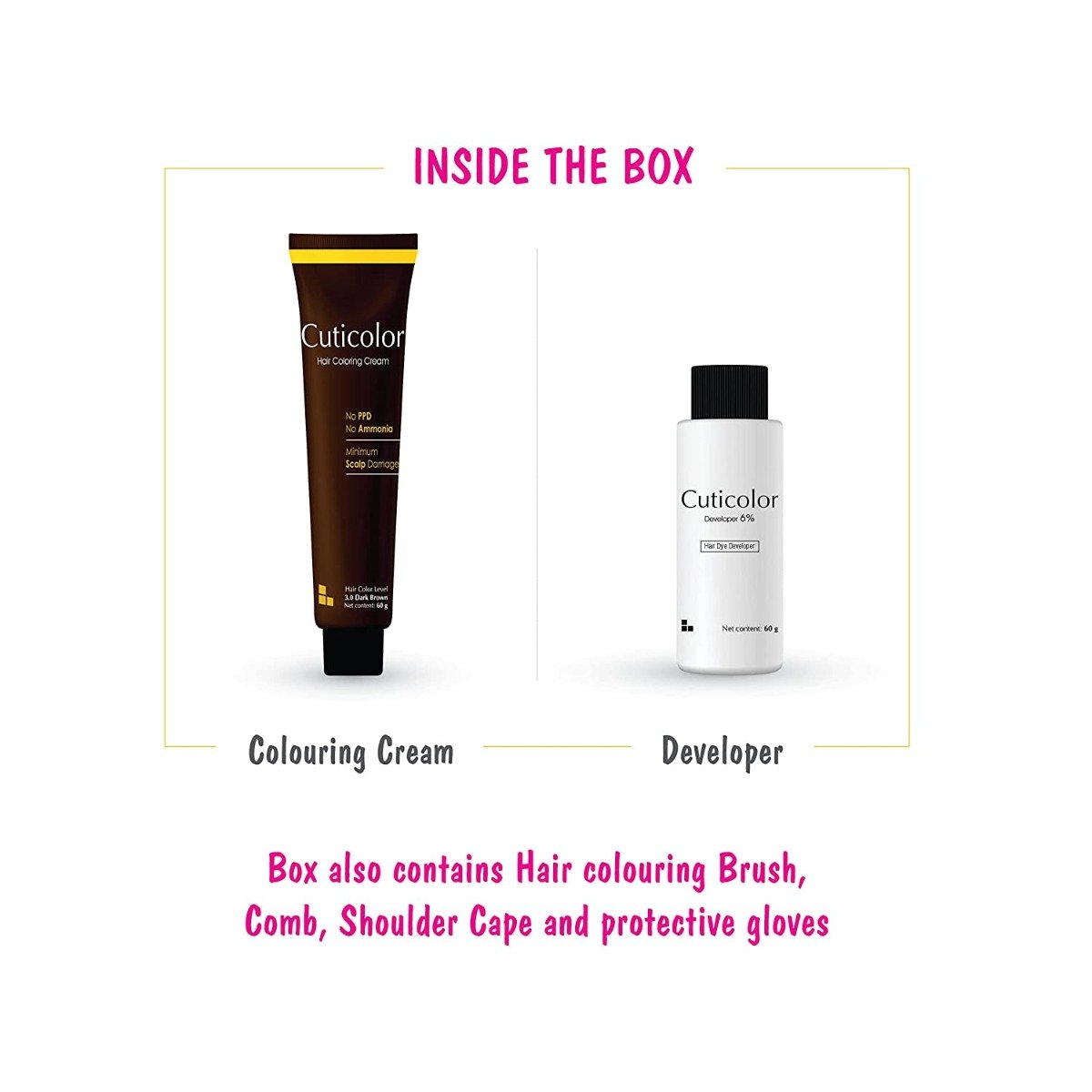 Cuticolor Hair Coloring Dark Brown Hair Color Cream, 1 Kit, Pack of 1 Cuticolor Hair Coloring Dark Brown Hair Color Cream, 1 Kit, Pack of 1