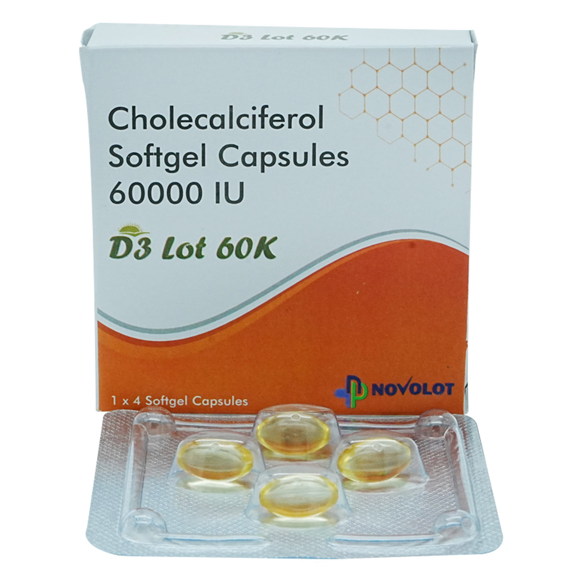 D3 Lot 60K Softgel Capsule 4's, Pack of 4 D3 Lot 60K Softgel Capsule 4's, Pack of 4