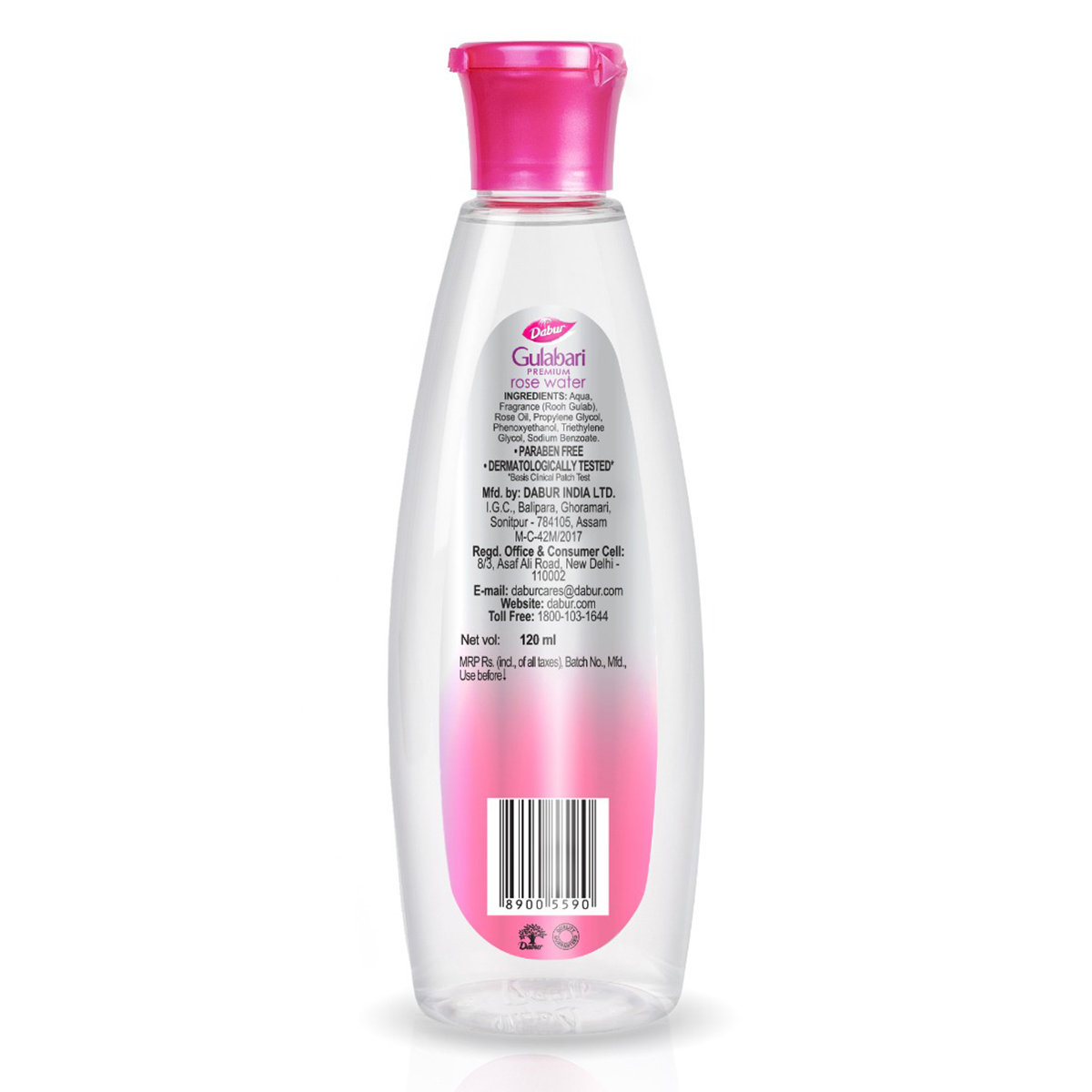 Dabur Gulabari Premium Rose Water 120 ml | Goodness Of Damask Rose | Cleanses & Hydrates Skin | For Daily Glow | For All Skin Type, Pack of 1 Dabur Gulabari Premium Rose Water 120 ml | Goodness Of Damask Rose | Cleanses & Hydrates Skin | For Daily Glow | For All Skin Type, Pack of 1