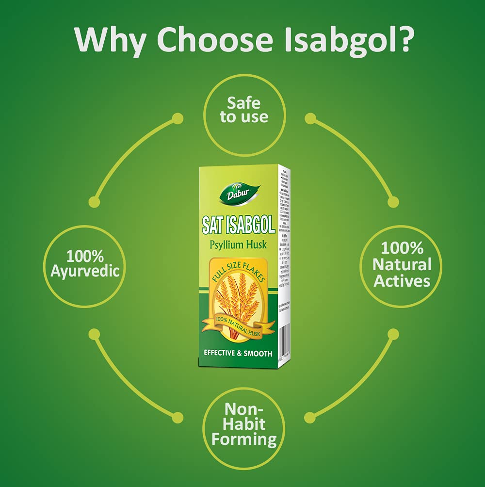 Dabur Sat Isabgol Powder, 100 gm, Pack of 1 Dabur Sat Isabgol Powder, 100 gm, Pack of 1