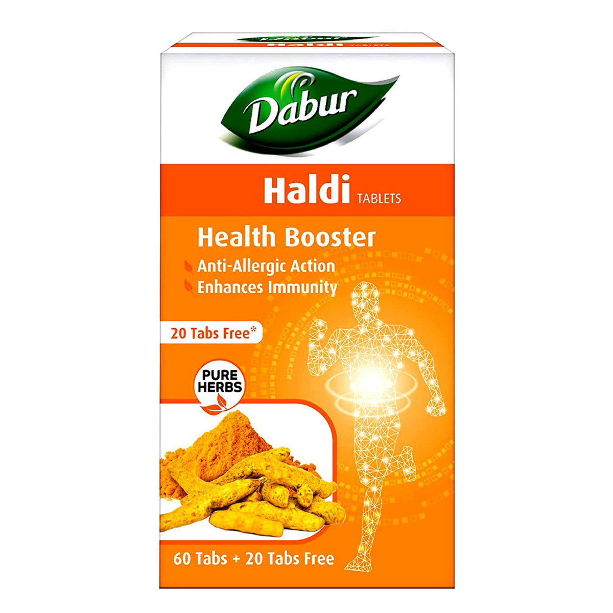 Dabur Haldi, 60 Tablets + 20 Tablets Free, Pack of 1 Dabur Haldi, 60 Tablets + 20 Tablets Free, Pack of 1
