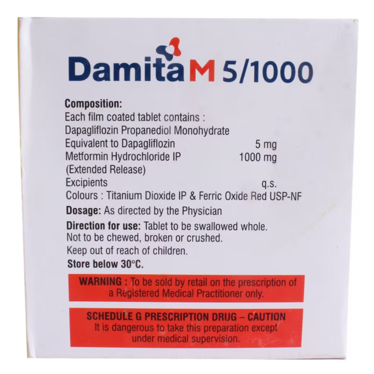 Damita M 5/1000 Tablet 10's, Pack of 10 TABLETS Damita M 5/1000 Tablet 10's, Pack of 10 TABLETS