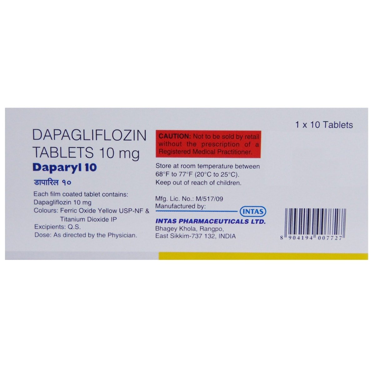 Daparyl 10 Tablet 10's, Pack of 10 TABLETS Daparyl 10 Tablet 10's, Pack of 10 TABLETS