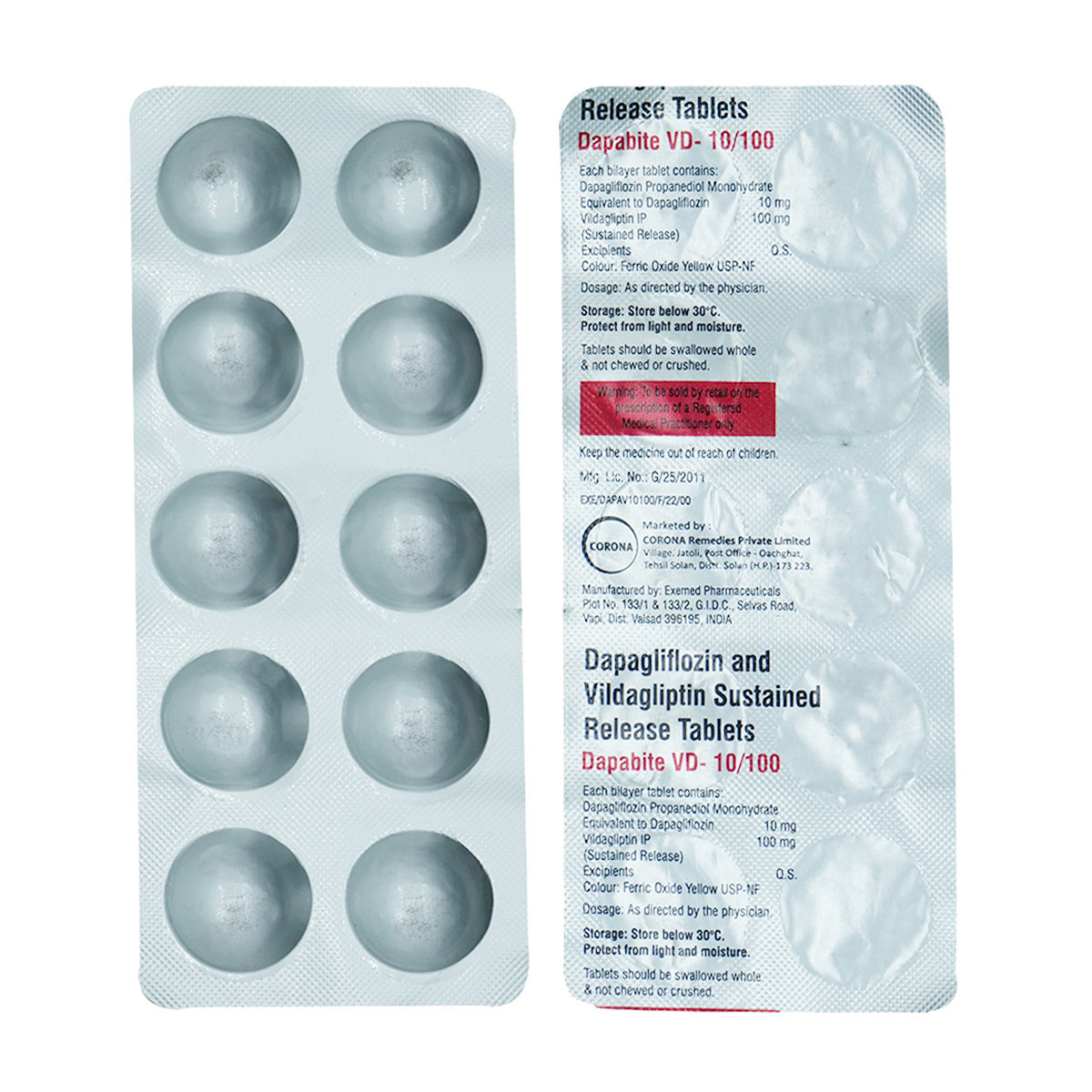 Dapabite VD-10/100 Tablet 10's, Pack of 10 Dapabite VD-10/100 Tablet 10's, Pack of 10