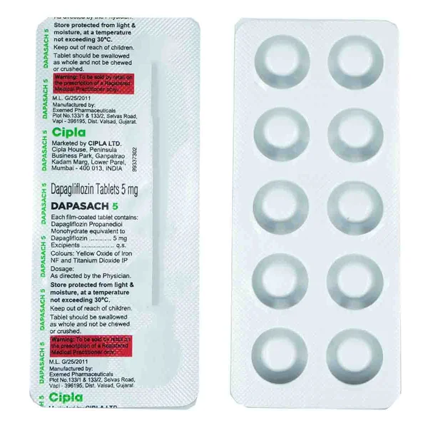 Dapasach 5 Tablet 10's, Pack of 10 TABLETS