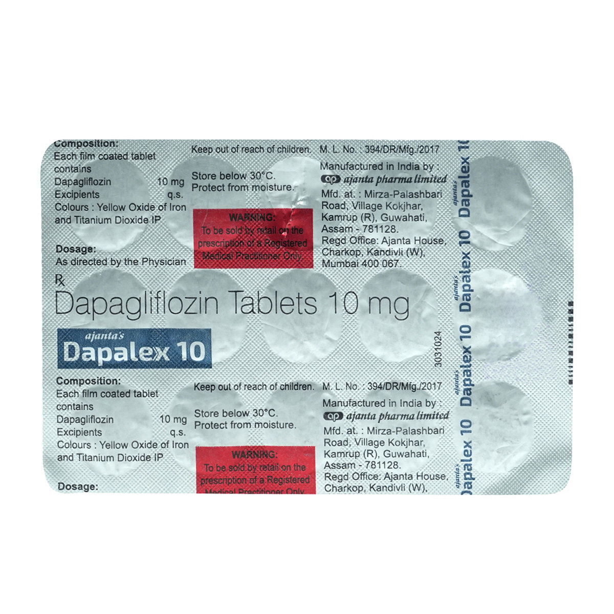 Dapalex 10 Tablet 15's, Pack of 15 TabletS Dapalex 10 Tablet 15's, Pack of 15 TabletS