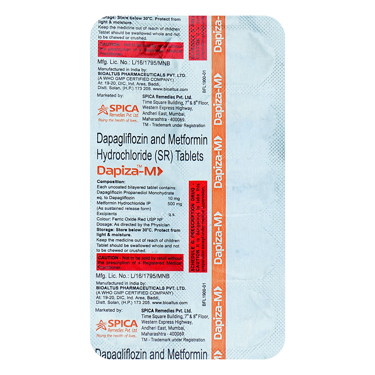 Dapiza-M 10/500 Tablet 10's, Pack of 10 TABLETS Dapiza-M 10/500 Tablet 10's, Pack of 10 TABLETS