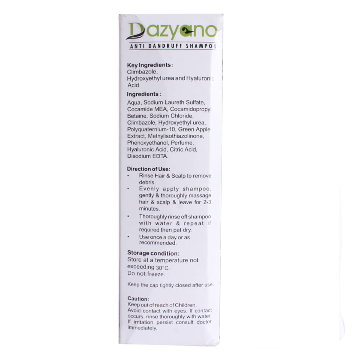 Dazyano Anti Dandruff Shampoo 100 ml, Pack of 1 Dazyano Anti Dandruff Shampoo 100 ml, Pack of 1