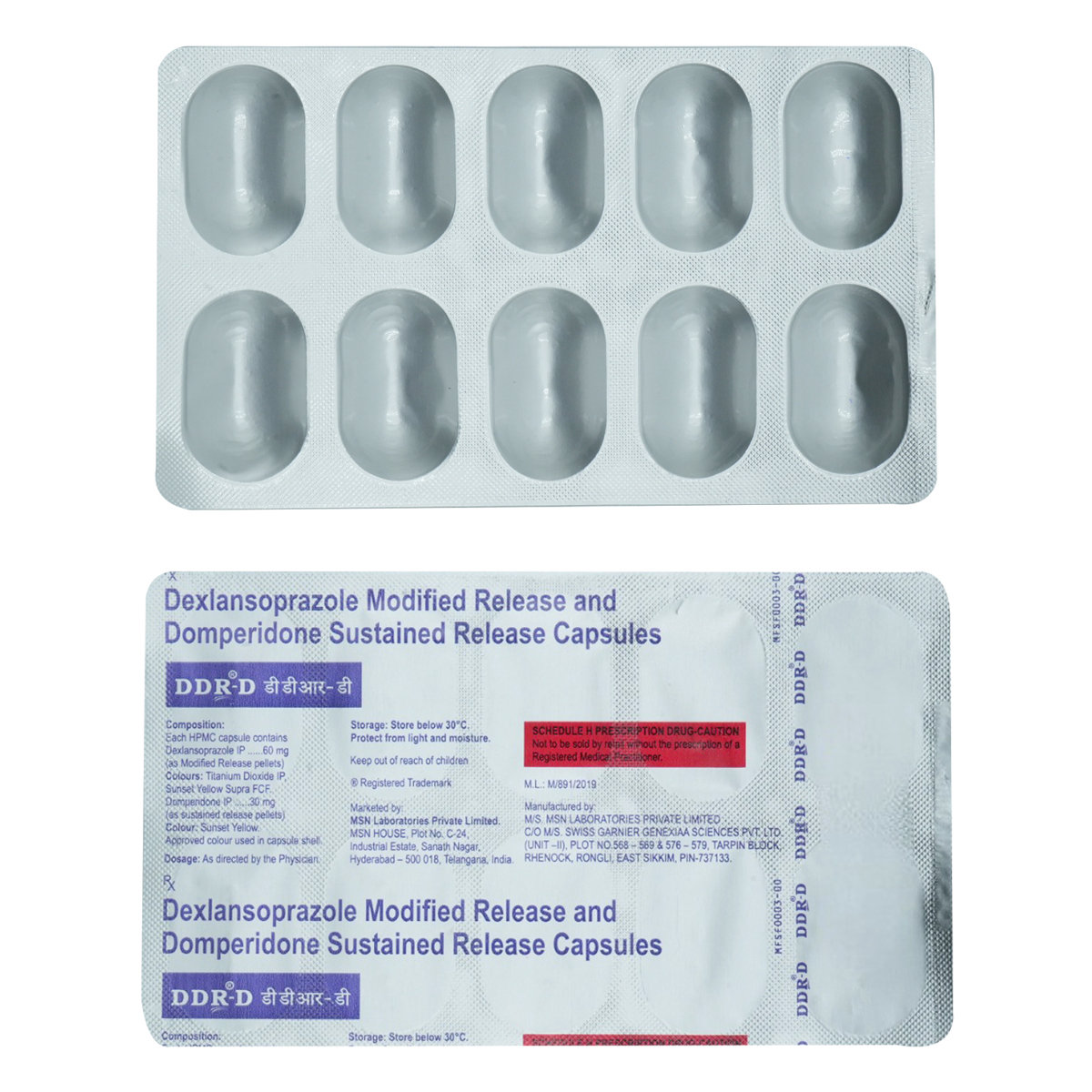 DDR-D 60 mg/30 mg Capsule 10's, Pack of 10 DDR-D 60 mg/30 mg Capsule 10's, Pack of 10