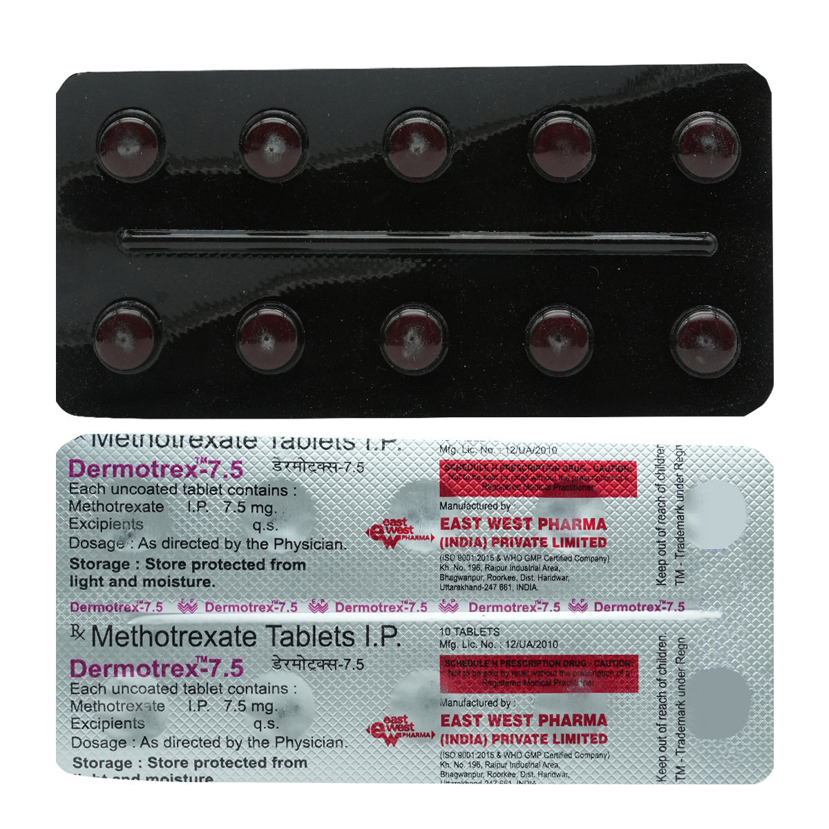 Dermotrex 7.5 Tablet 10's, Pack of 10 TABLETS Dermotrex 7.5 Tablet 10's, Pack of 10 TABLETS
