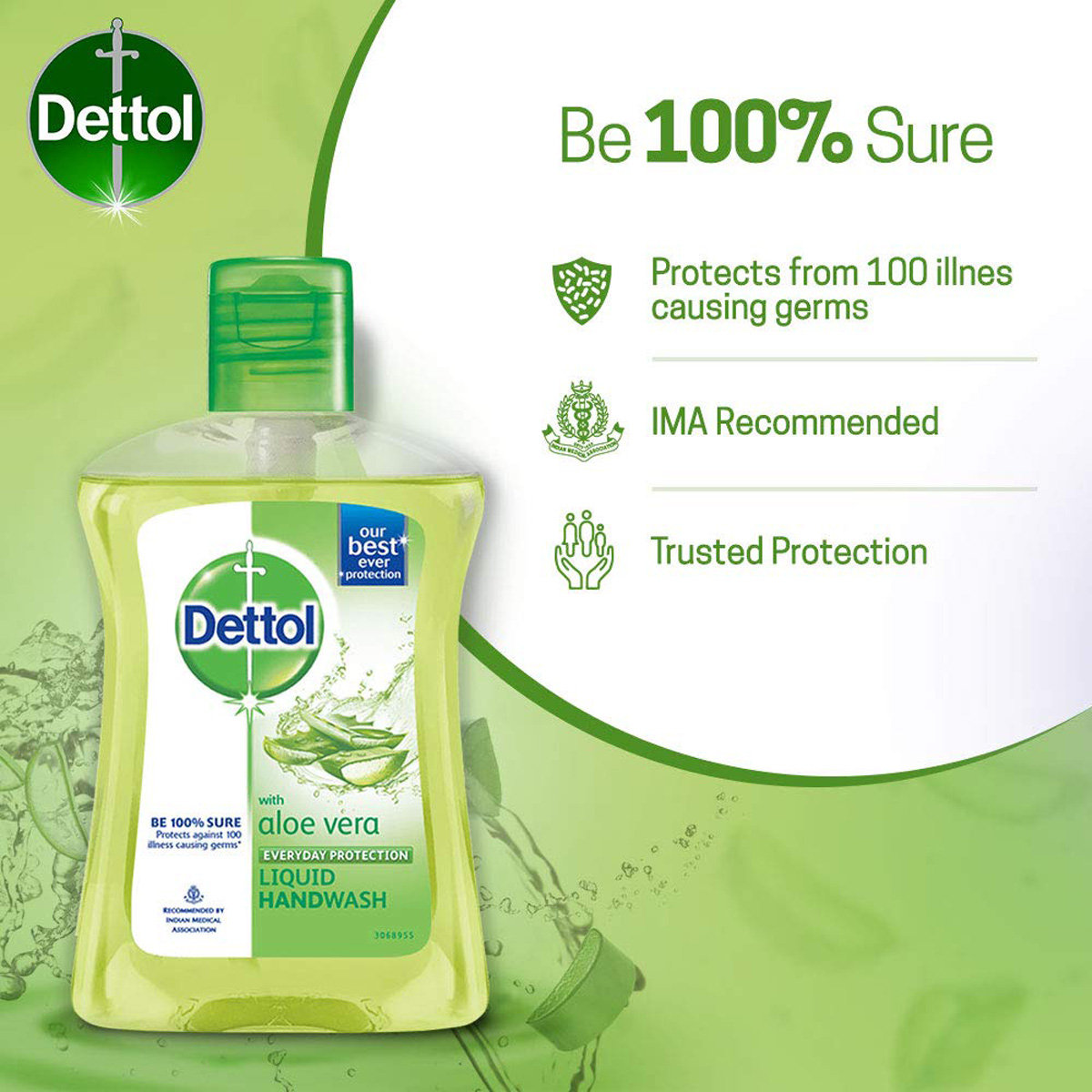 Dettol Aloe Vera Hand Wash 200 ml | Everyday Germ Protection With Aloe Vera | IMA Recomended, Pack of 1 Dettol Aloe Vera Hand Wash 200 ml | Everyday Germ Protection With Aloe Vera | IMA Recomended, Pack of 1