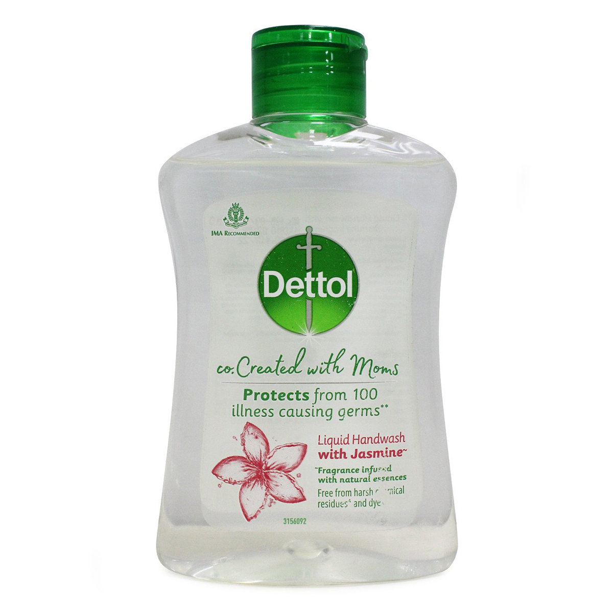 Dettol Co-created With Moms With Jasmine Handwash 200 ml Pump Bottle | With Jasmine Fragrance | IMA Recommended, Pack of 1 Dettol Co-created With Moms With Jasmine Handwash 200 ml Pump Bottle | With Jasmine Fragrance | IMA Recommended, Pack of 1