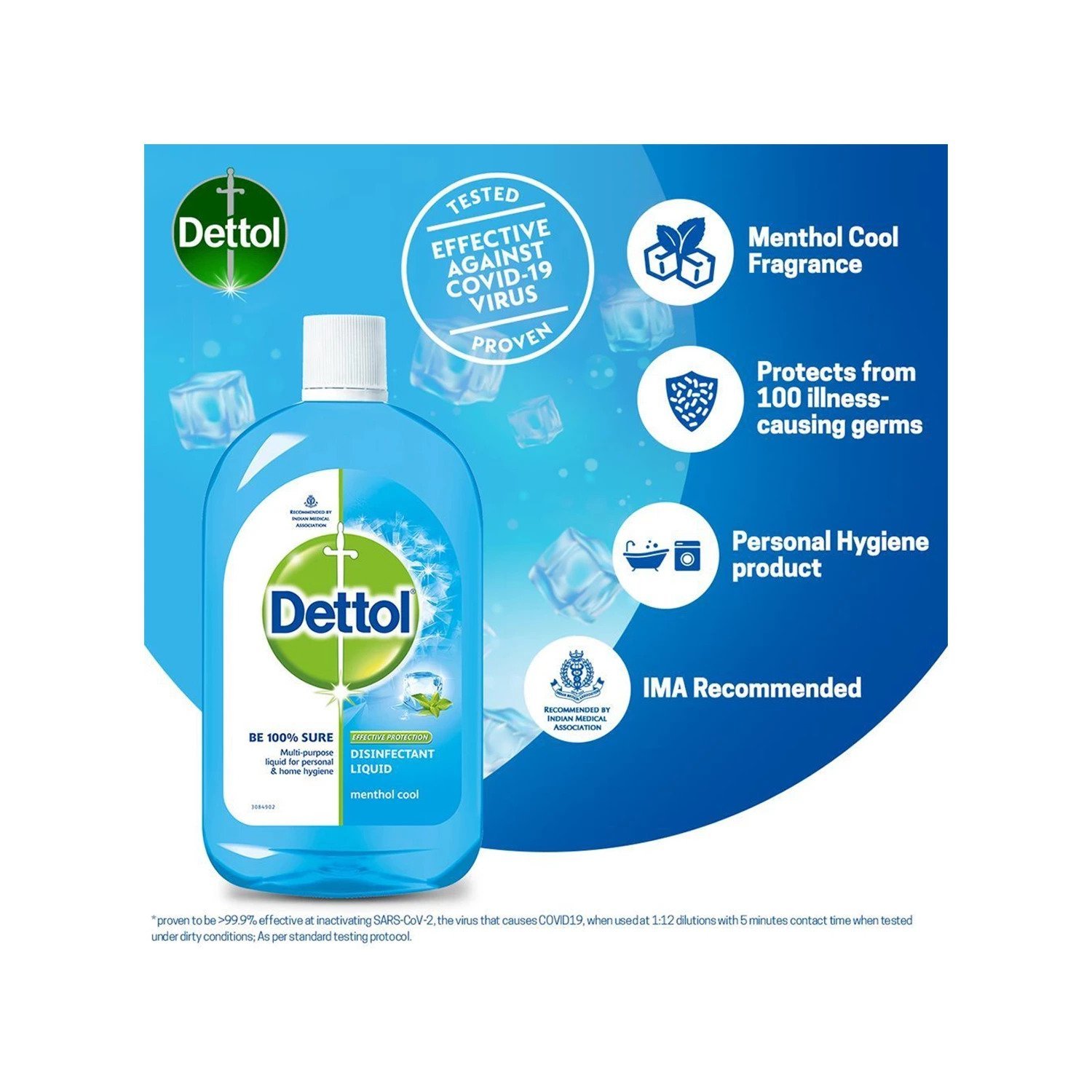 Dettol Menthol Cool Disinfectant Liquid, 550 ml, Pack of 1 Dettol Menthol Cool Disinfectant Liquid, 550 ml, Pack of 1
