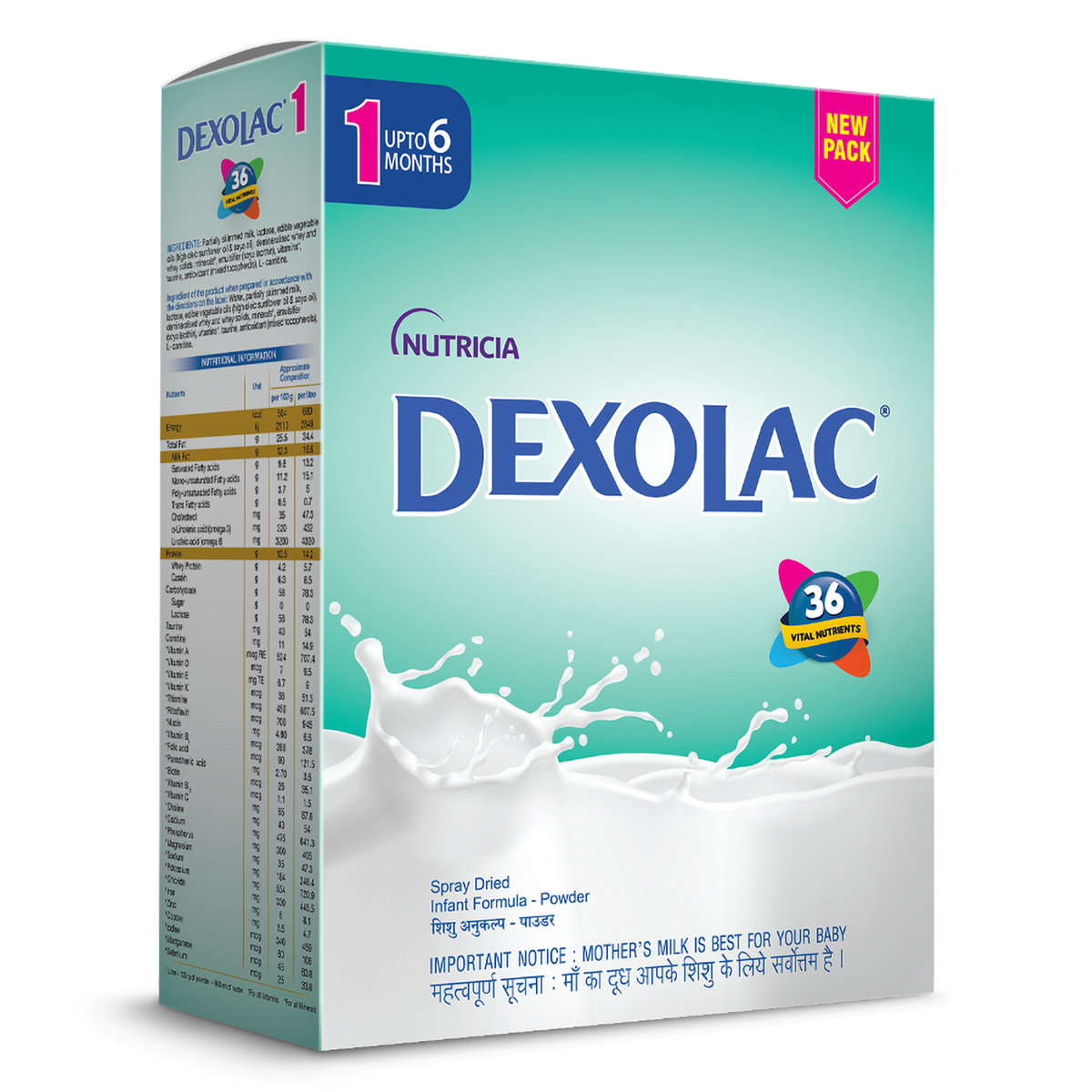 Dexolac Infant Formula Stage 1 Up to 6 Months, 400 gm Refill Pack, Pack of 1 Dexolac Infant Formula Stage 1 Up to 6 Months, 400 gm Refill Pack, Pack of 1