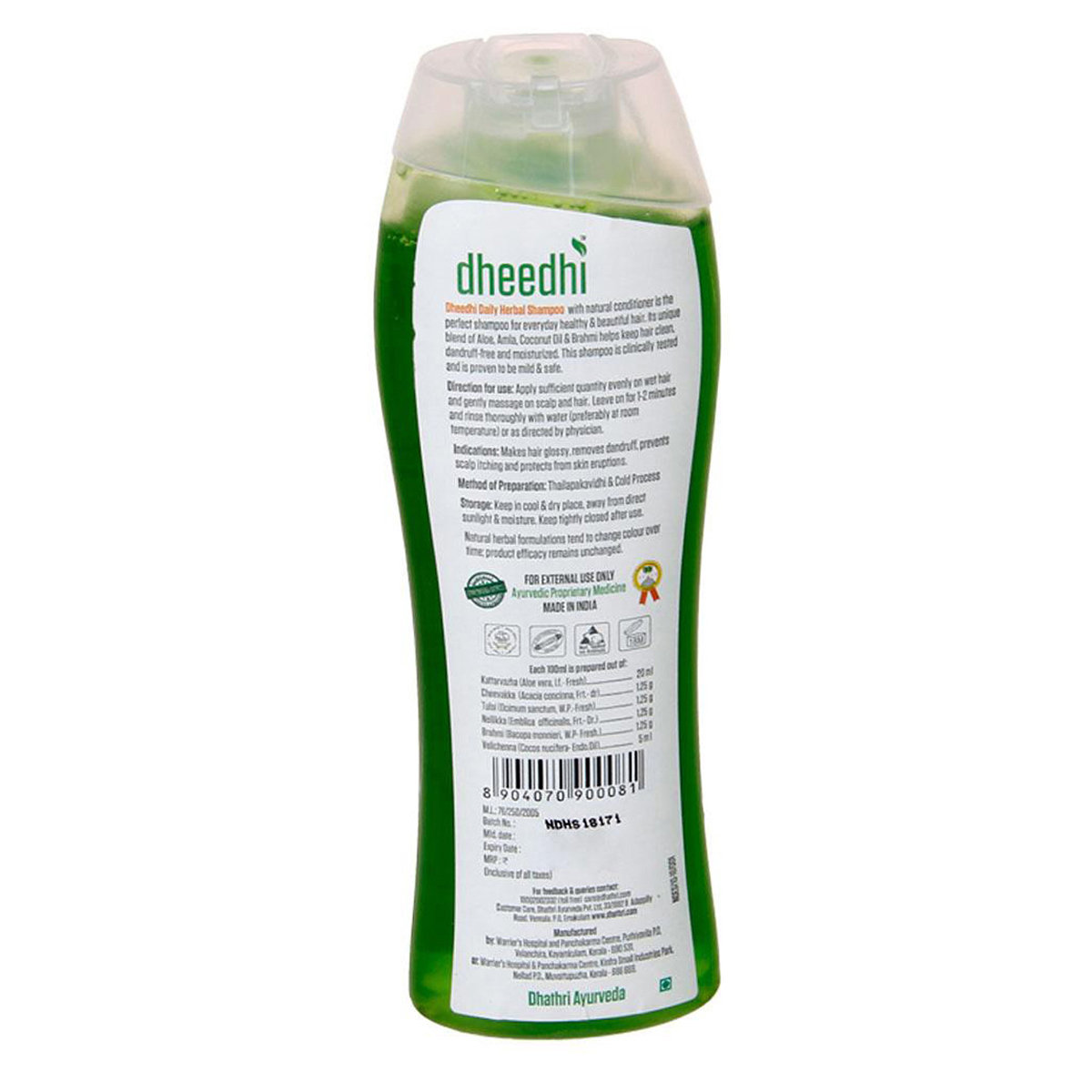 Dheedhi Herbal Shampoo, 100 ml, Pack of 1 Dheedhi Herbal Shampoo, 100 ml, Pack of 1