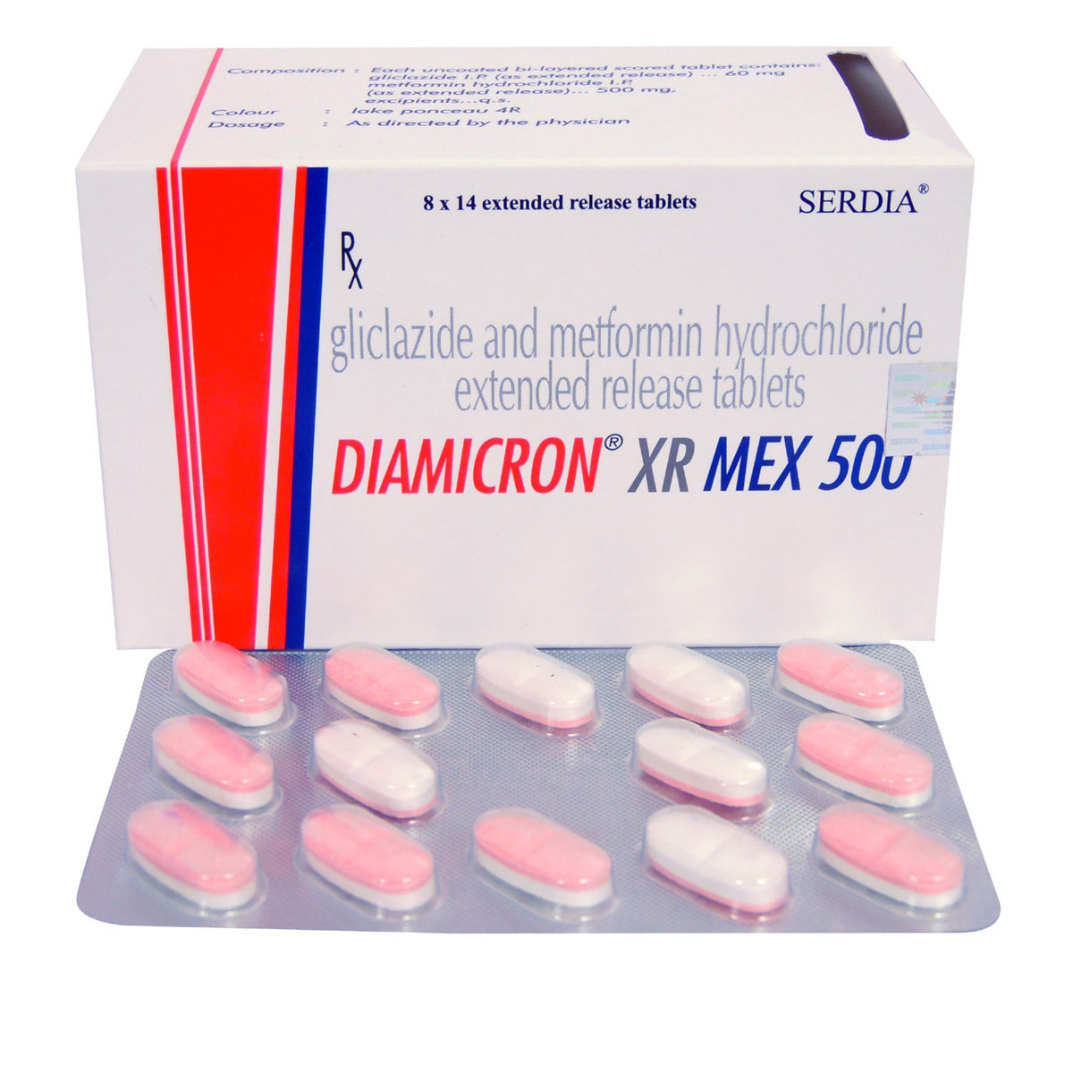 Diamicron XR MEX 500 Tablet 14's, Pack of 14 TABLETS Diamicron XR MEX 500 Tablet 14's, Pack of 14 TABLETS