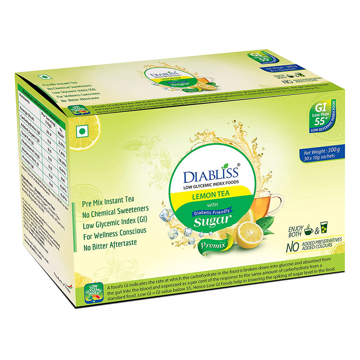 Diabliss Diabetic Friendly Lemon Tea, 30 Sachets, Pack of 1 Diabliss Diabetic Friendly Lemon Tea, 30 Sachets, Pack of 1