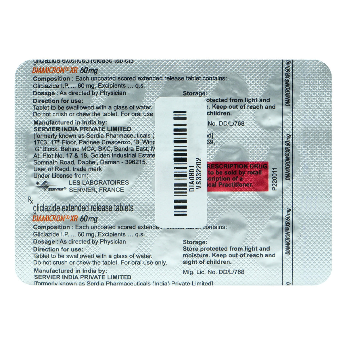 Diamicron XR 60 mg Tablet 15's, Pack of 15 TabletS Diamicron XR 60 mg Tablet 15's, Pack of 15 TabletS