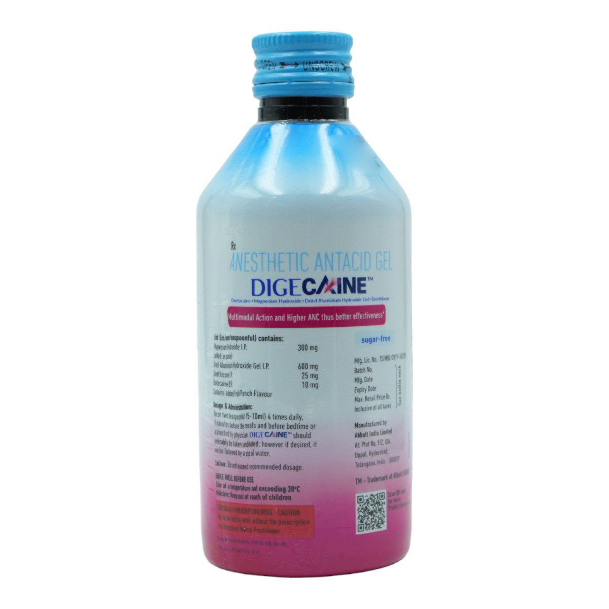 Digecaine Sugar Free Fruit Punch Oral Gel 200 ml, Pack of 1 GEL Digecaine Sugar Free Fruit Punch Oral Gel 200 ml, Pack of 1 GEL