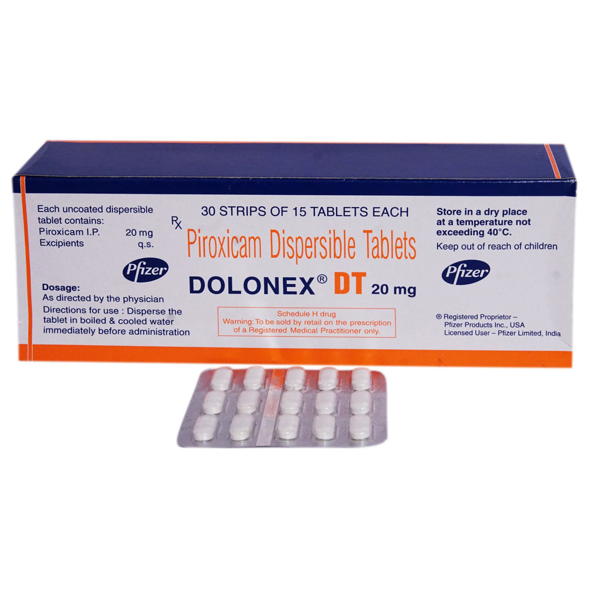Dolonex DT 20 mg Tablet 15's, Pack of 15 TABLETS Dolonex DT 20 mg Tablet 15's, Pack of 15 TABLETS